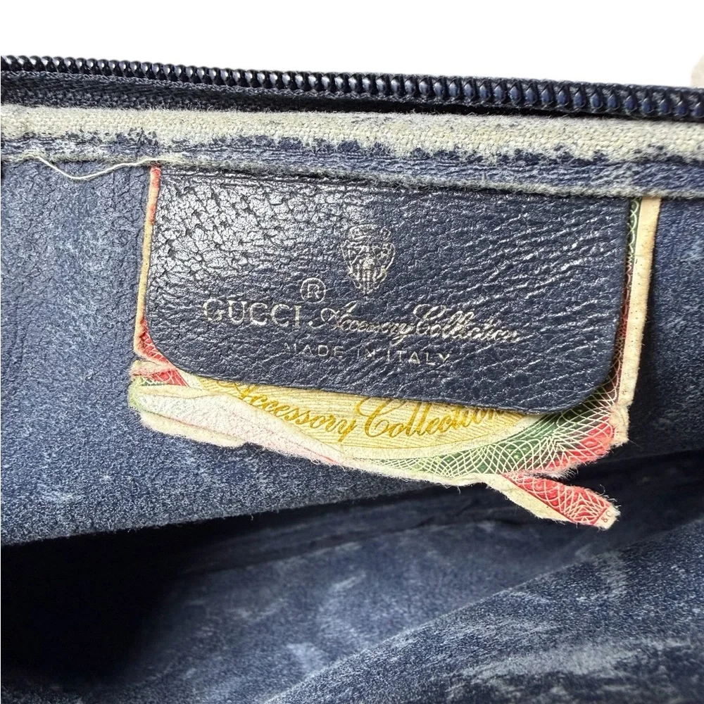 Gucci Authentic Vintage Beige Navy  Supreme Sherry  GG Canvas Crossbody - Picture 2 of 8